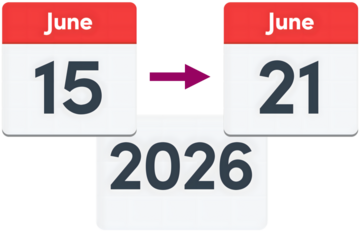 Pages from a calendar showing 15 June to 21 June 2026