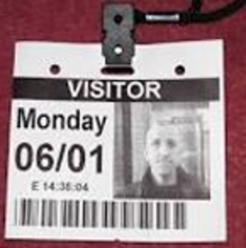 An example of a visitor pass with a photograph