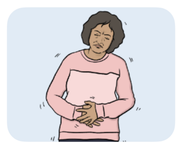 NHS111 a woman with a tummy pain