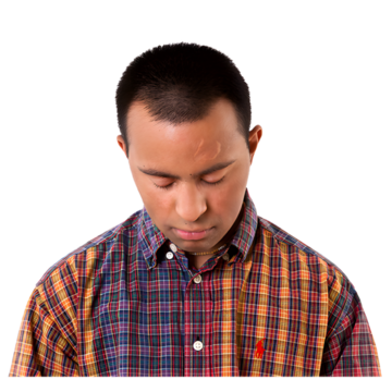 A man looking unhappy.