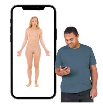 A man looking at his phone which has a picture of a naked woman on it.