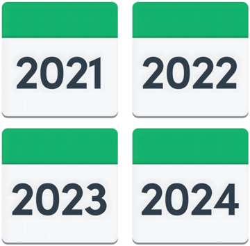 4 calendars: 2021, 2022, 2023 and 2024.