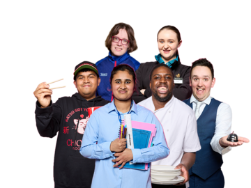 The Job Squad group wearing their uniforms