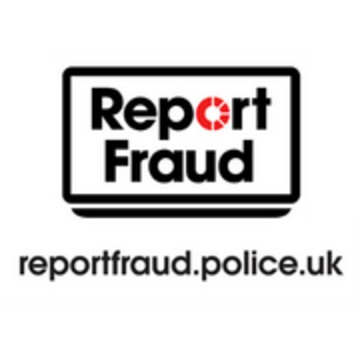 Report Fraud logo and website: reportfraud.police.uk