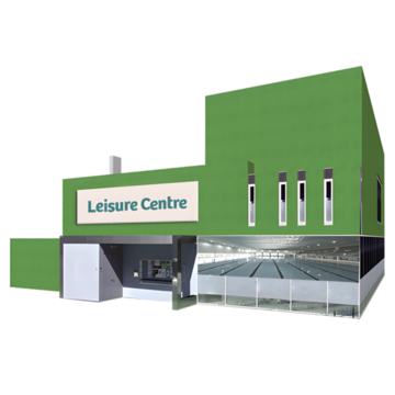 A building with a sign saying leisure centre on it.