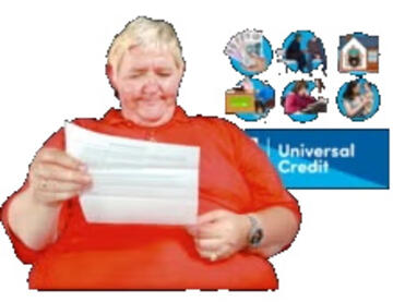 Woman reading a Universal Credit letter