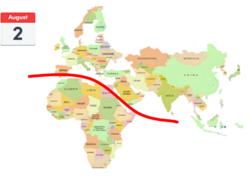 The path of the total solar eclipse across Europe, Africa and Aisa on 2 August 2027