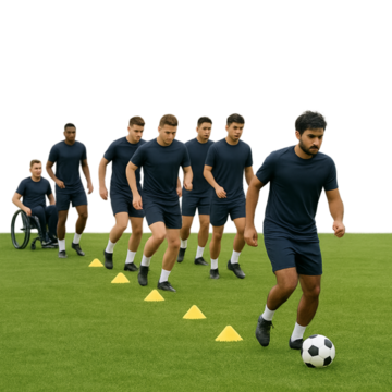 Football players on a field 