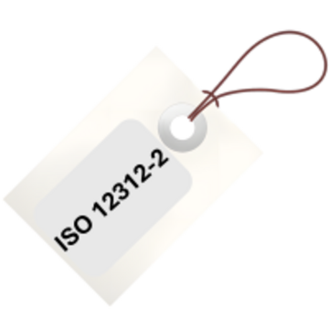 A label with the code ISO 12312-2 on it.