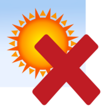 The sun and a red cross beside it.