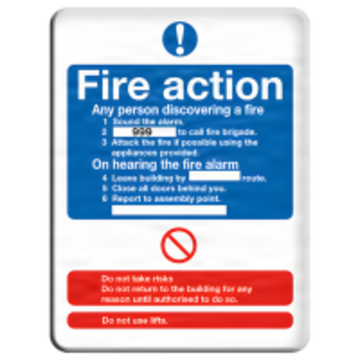 A fire safety sign