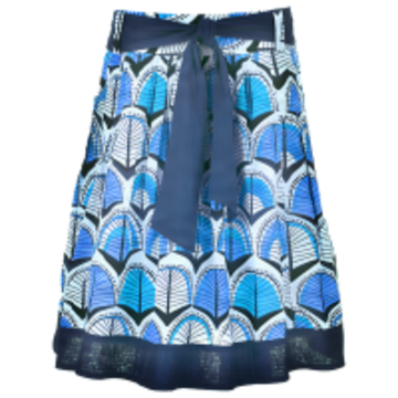 A skirt with a bow and a lace hem.