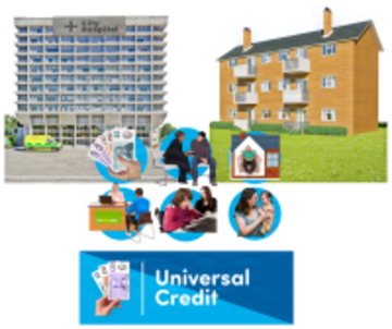 A hospital, a block of flats and Universal Credit.