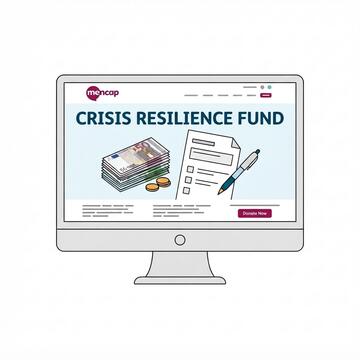 A page from MEncap website about the Crisis Reslience Fund