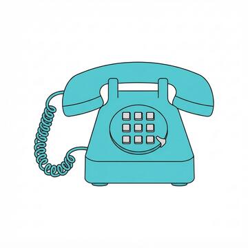 A green telephone with a keypad