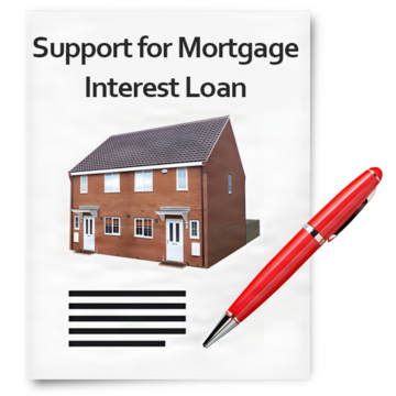 A page with Support for Mortgage Interest Loan and a picture of a house
