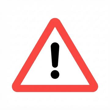 A red warning triangle with a black explamation mark inside