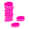 stack of coins pink icon