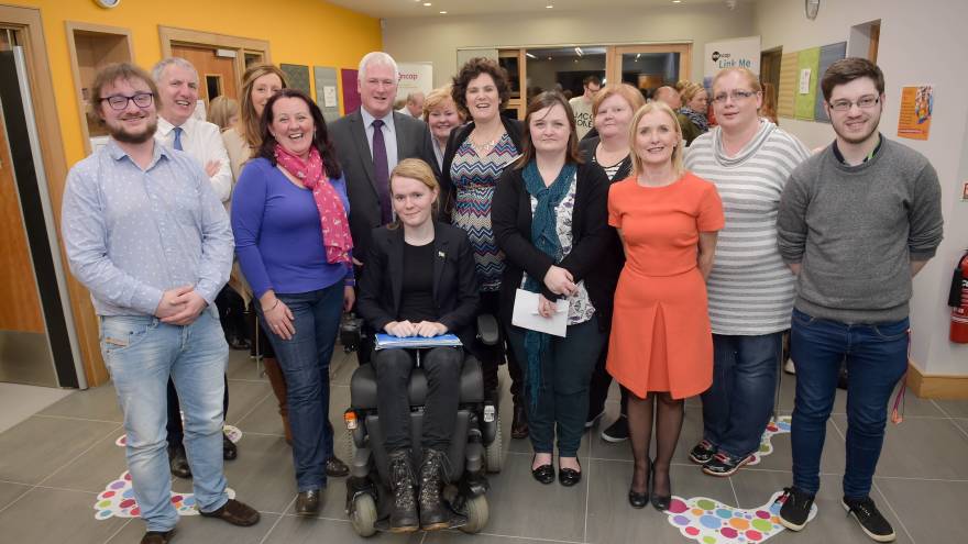 South Belfast candidate stood with group of people