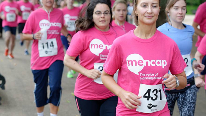 People running at a Mencap event