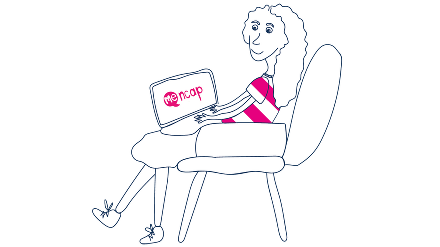 Woman on chair with laptop