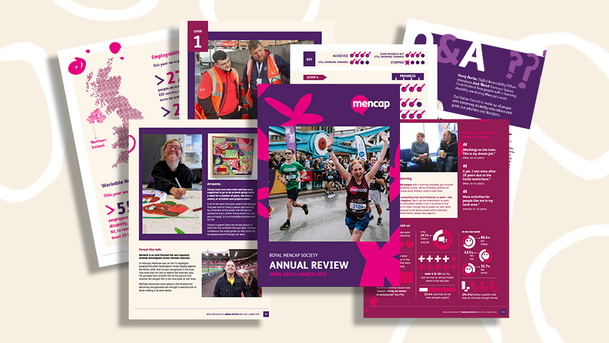 Pages from the 2022-23 Mencap annual report
