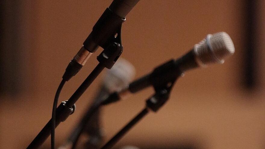 Two microphones on stands