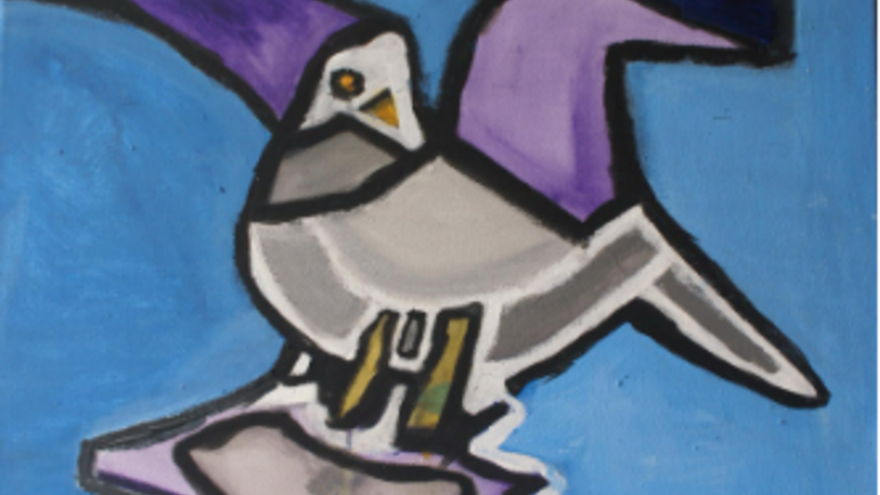 A painting of a seagull by Christopher Lodge