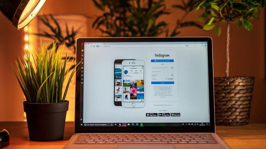 Instagram image on a laptop screen