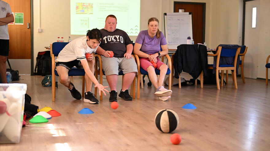 leaders taking part in a game