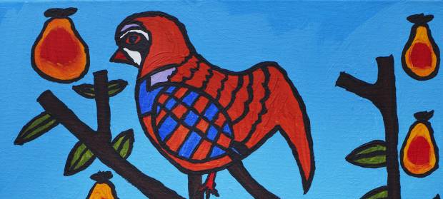 Hand painted image of a bird