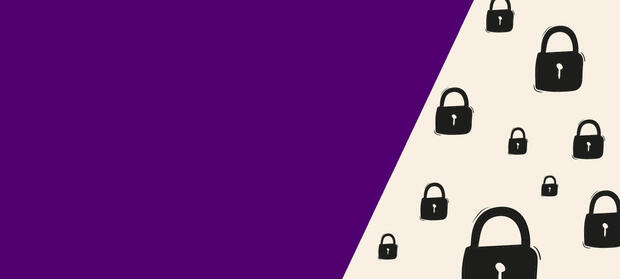 Graphic with hand drawn images of padlocks