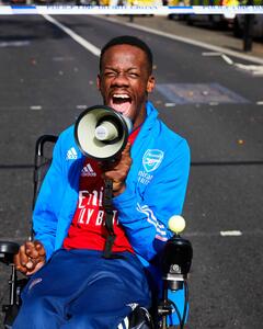 Man with megaphone