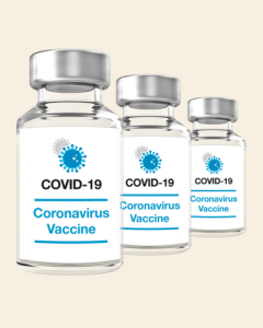 Three bottles of the coronavirus vaccine