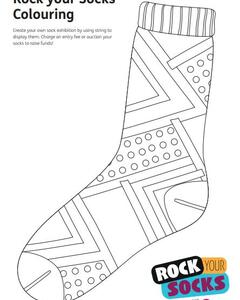 Blank drawings of socks to colour in