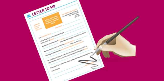A picture of the letter template to use to write to your local MP