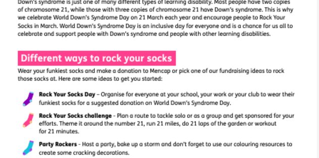 The Rock Your Socks A4 Leaflet 2024