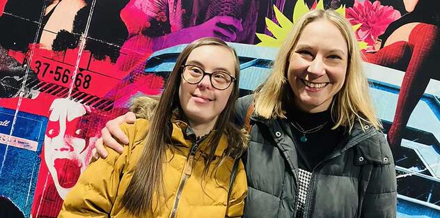Community volunteer Rachel with Kim, who has a learning disability. The two buddies share interests, from seeing bands to going out for walks and meals. They’re part of friendship programme, Gig Buddies, supported by Mencap.